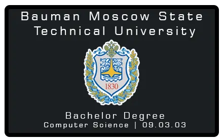 Bauman Moscow State Technical University - Bachelor Degree, Computer Science | 09.03.03